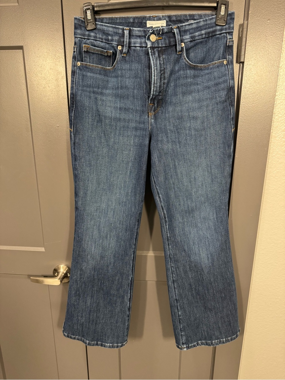 Good American Medium Blue Wide-Leg Jeans